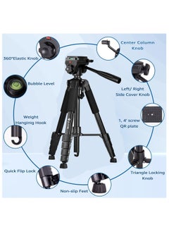 General Tripod,Camera Tripods 70 Tripod Stand with Travel Bag for Photography/Video Recording, Professional Heavy Duty Tripod with Phone Holder for DSLR/SLR/DV/Projector/Phone  - Image 3