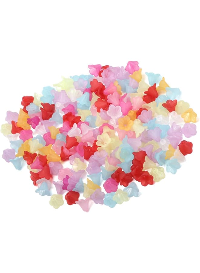 1 Assorted Color Frosted Acrylic Petals Transparent Flower Beads Acrylic Lucite Bell Flower Beads DIY Fitting Material Trumpet Flower Shape Petals DIY Handmade Hair Accessories - Image 2