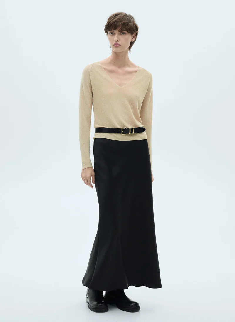 MANGO V-Neck Lurex Sweater