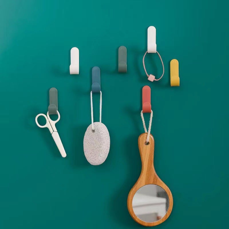 Mini Strong Hook Home Use No Trace Hook Clothes Hanger Net Popular Small Size Plastic Adhesive Hook For Coat And Scarf White 2000/bag 