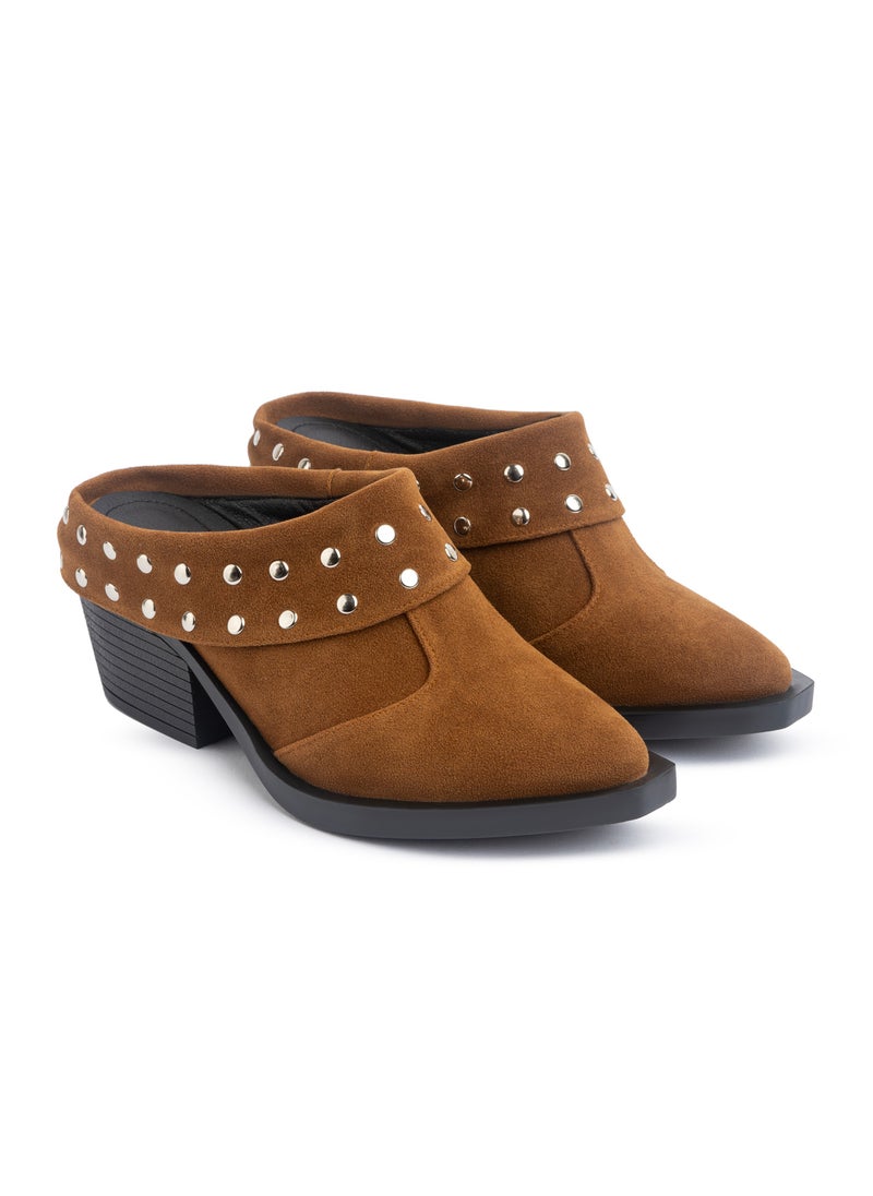 TGS Studded Suede Heel Mules  - Image 2