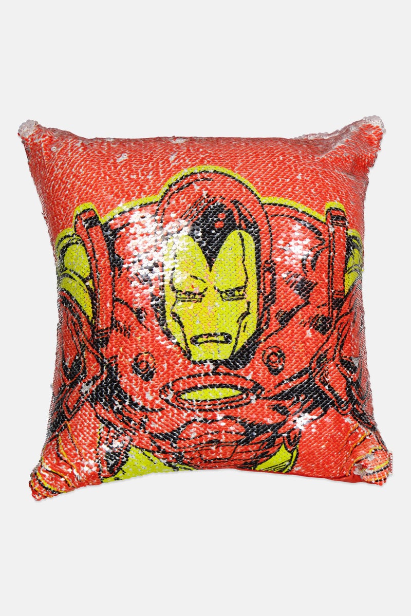 MARVEL Man Print Two Way Sequinned Cushion 40 x 40 cm, Multicolor - Image 1