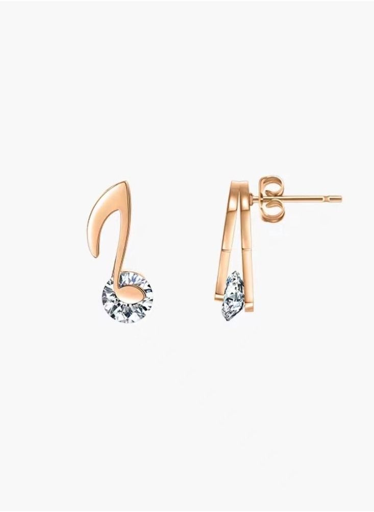 General 18K Gold Plated Stainless Steel Music Note Designer Earrings  - Image 1