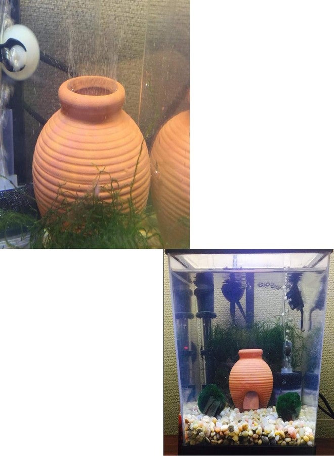 Saim Ceramic Jar Aquarium Decorations Fish Tank Cave Breeding Cones Cave Fish Tank Ornaments for Betta Fish Amano Shrimp Cichlid Bonsai to Play, Hide and Rest,Yellow - Image 5