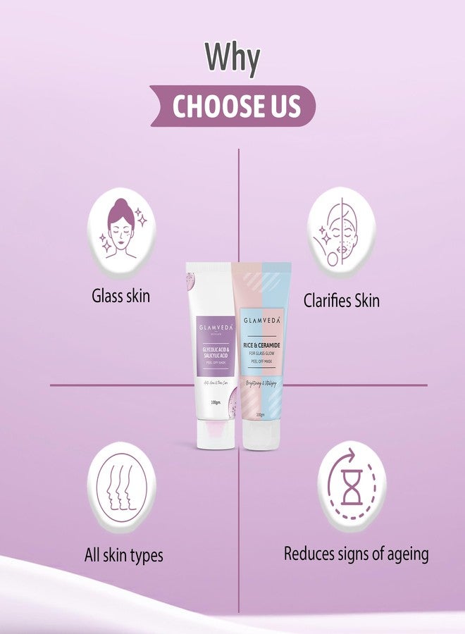 GLAMVEDA Rice & Ceramide And Glycolic & Salicylic Anti Acne Peel Off Face Mask (200 ml) | For Oily & Acne Prone Skin | Oil balancing, Deep Cleansing | Blackhead & Pore care - Image 4