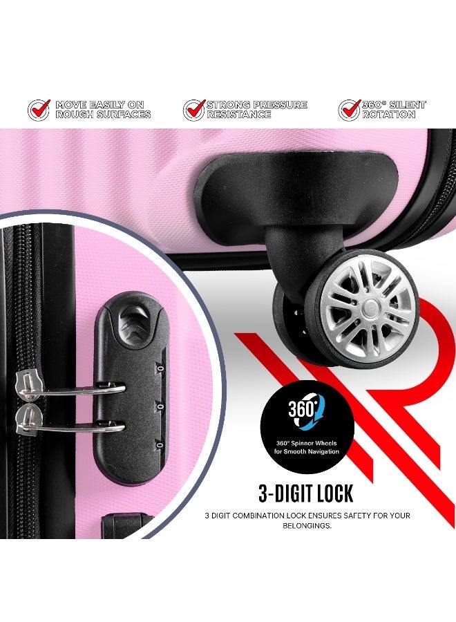 Reflection ABS Cabin Luggage Airline Approved, Lightweight 20 Inch Luggage- 360° Silent Wheels, ABS Hard Suitcase Trolley, Spinner Wheels, Travel Luggage  (20-Inch , Pink) - Image 2