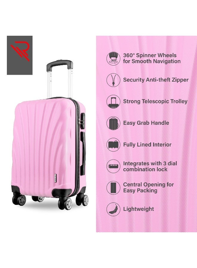 Reflection ABS Cabin Luggage Airline Approved, Lightweight 20 Inch Luggage- 360° Silent Wheels, ABS Hard Suitcase Trolley, Spinner Wheels, Travel Luggage  (20-Inch , Pink) - Image 4