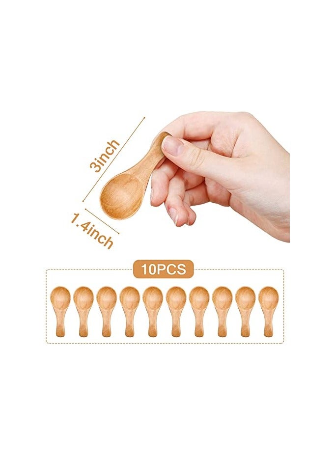 erorex Small Wooden Teaspoon, Wooden Teaspoon Small Teaspoons Serving Wooden Utensils for Salt Spoon Honey Coffee Tea Sugar Salt  - Image 4