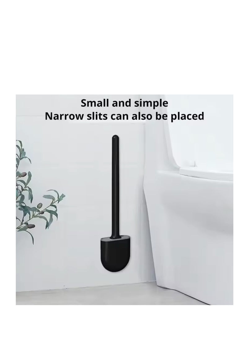 BLUE CORAL Flexible Silicone Toilet Brush with Holder Bathroom Leakproof Soft Toilet Bowl Cleaner Brush Wall Mounted Toilet Cleaning Brush  - Image 4