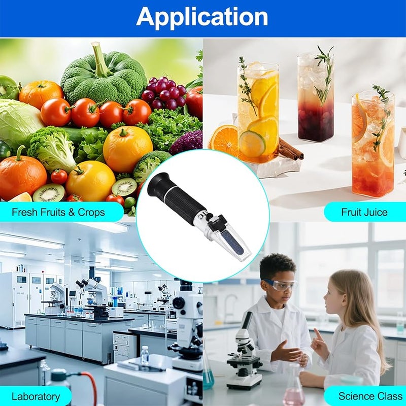 Portable Brix Refractometer with ATC, Accurate Dual Scale Brix Meter Specific Gravity SG Wort 1.000-1.130 & Brix 0-32%, High Precision Sugar Level Tester in Wine Making, Beer Brewing, Home Brew Kit - Image 4