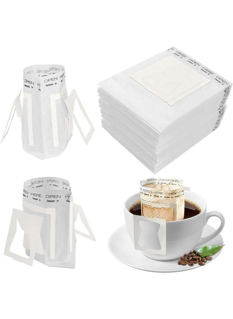 yIFeNG 50 Pcs Portable Coffee Filter Bag with Hanging Ear Design Disposable Drip Coffee Filter Paper Bag  - Image 1