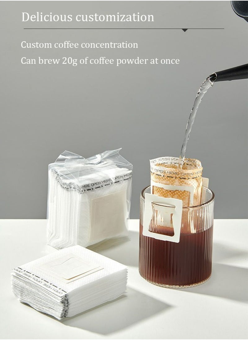 yIFeNG 50 Pcs Portable Coffee Filter Bag with Hanging Ear Design Disposable Drip Coffee Filter Paper Bag  - Image 3
