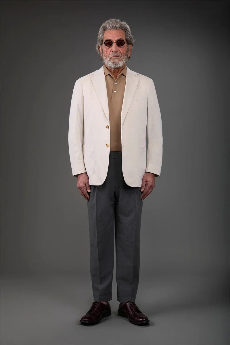 Men's unlined single-breasted jacket - Sand