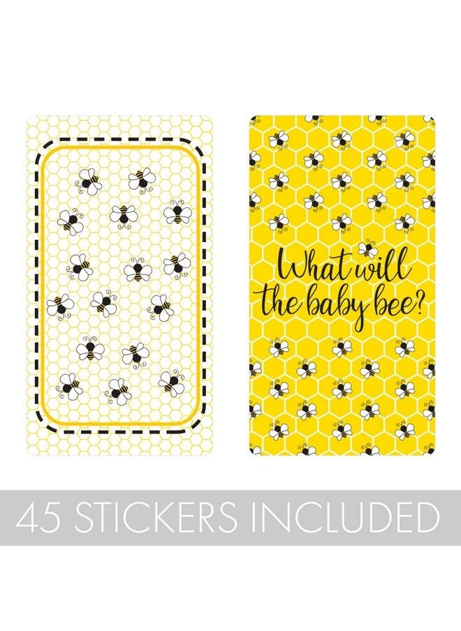 DISTINCTIVS Bumble Bee Baby Gender Reveal Mini Chocolate Candy Bar Wrapper Labels 45 Stickers  - Image 4