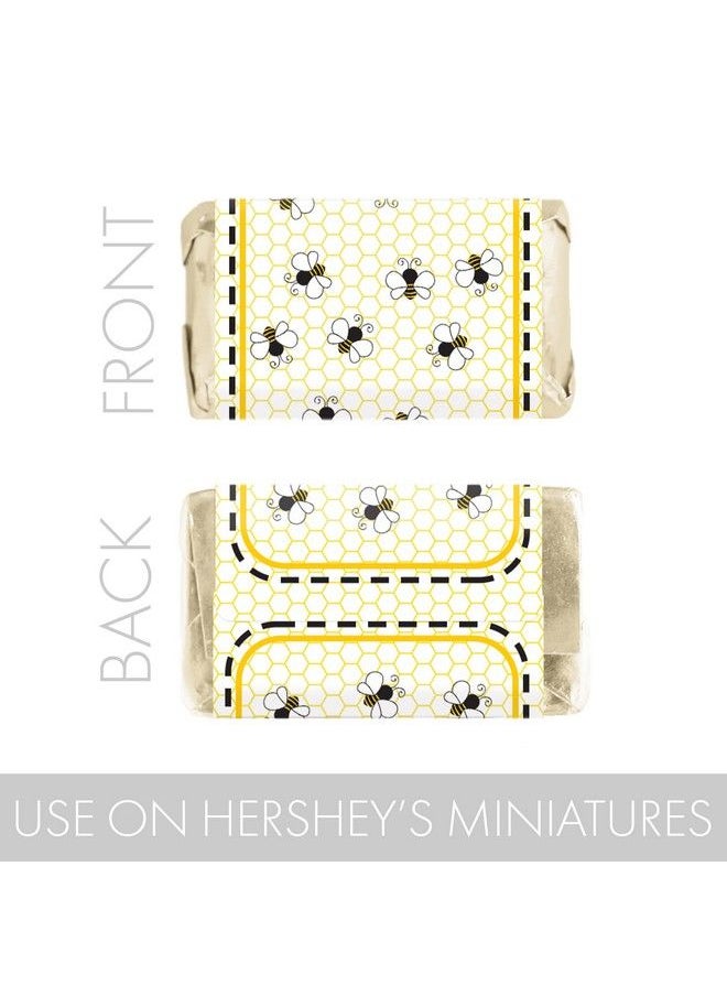 DISTINCTIVS Bumble Bee Baby Gender Reveal Mini Chocolate Candy Bar Wrapper Labels 45 Stickers  - Image 5