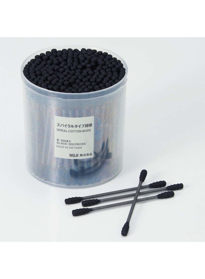 MUJI عصي قطن موجي 200 قطعة باللون الأسود - Image 2