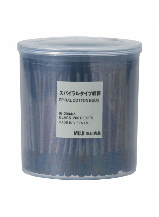 MUJI عصي قطن موجي 200 قطعة باللون الأسود - Image 1