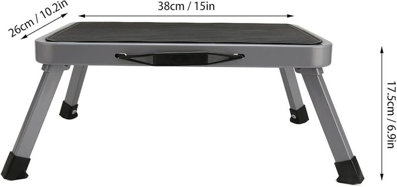 BRRNOO Alloy Folding Step Stool Heavy Duty Sturdy with Handle and Rubber Feet for Kids Adults - Image 5