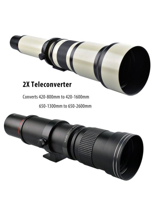 Generic Xianfeng Such As 420-1600mmF8.3 Manual Lens 2 Multiplier Telephoto Zoom Telescopic SLR Moon Shooting Bird-Body Color:Black-macro4/3 System Interface  - Image 3