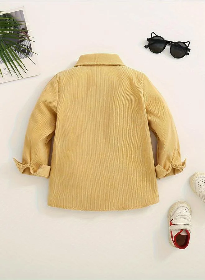 تايك تو Take Two Boys Mustard Corduroy Shirt with Buttons