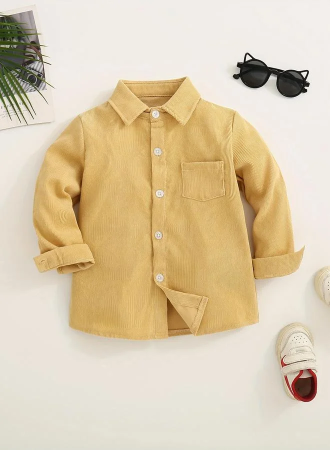 تايك تو Take Two Boys Mustard Corduroy Shirt with Buttons