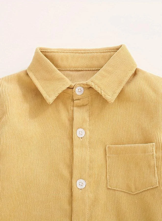 Take Two Take Two Boys Mustard Corduroy Shirt with Buttons
