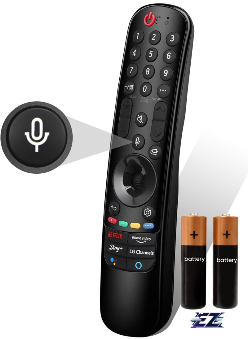 ELTRAZONE جهاز التحكم عن بُعد السحري المتوافق مع تلفزيونات LG MR21GA MR21GC MR22GA MR22GN MR23GA تلفزيون LG 2021 OLED QNED NanoCell UHD 4K 8K مع مؤشر ووظيفة صوتية مع بطارية - Image 1