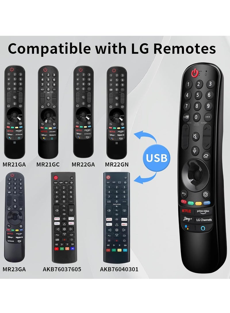 ELTRAZONE جهاز التحكم عن بُعد السحري المتوافق مع تلفزيونات LG MR21GA MR21GC MR22GA MR22GN MR23GA تلفزيون LG 2021 OLED QNED NanoCell UHD 4K 8K مع مؤشر ووظيفة صوتية مع بطارية - Image 3