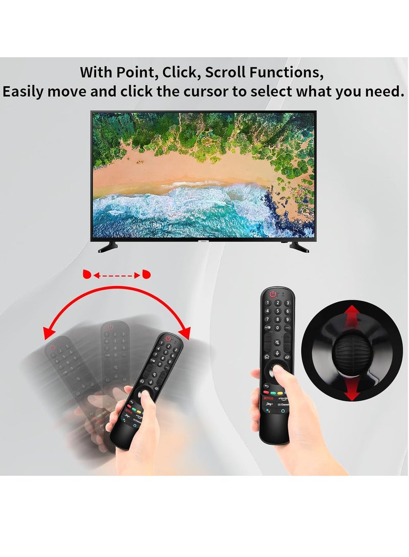 ELTRAZONE جهاز التحكم عن بُعد السحري المتوافق مع تلفزيونات LG MR21GA MR21GC MR22GA MR22GN MR23GA تلفزيون LG 2021 OLED QNED NanoCell UHD 4K 8K مع مؤشر ووظيفة صوتية مع بطارية - Image 4