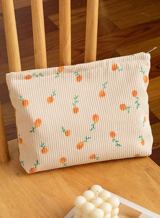 Corduroy Makeup Bag Portable Travel Skincare Storage Bag，Small Zipper Makeup Pouch, Convenient Handbag Storage for Skincare and Makeup Products - Image 2