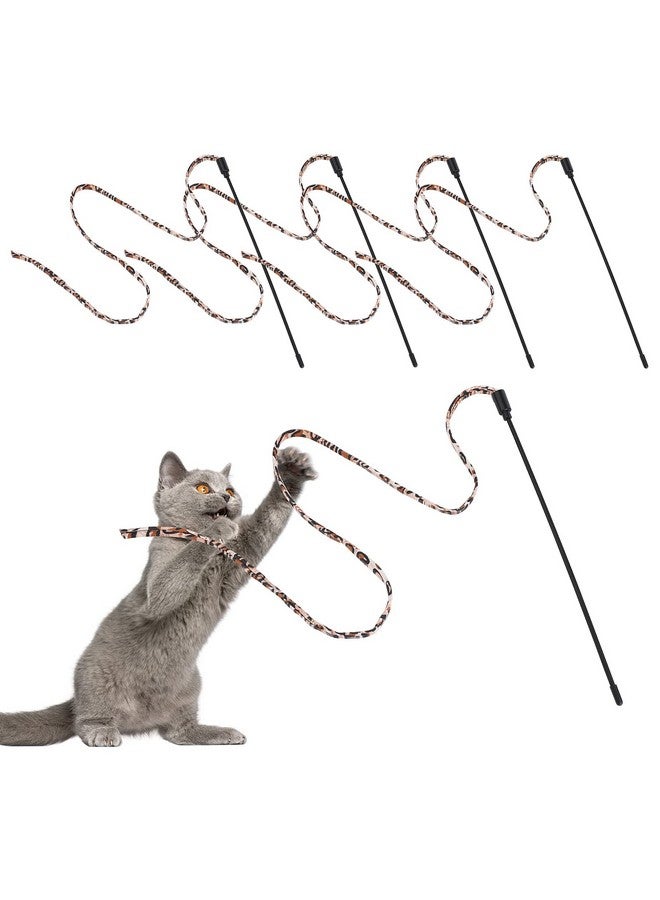 مولين لعبة عصا مولين للقطط، 5 قطع من عصا قوس قزح لتدريب القطط الصغيرة، لعبة تفاعلية لتمرين القطط (30 سم، طبعة جلد النمر) - Image 1