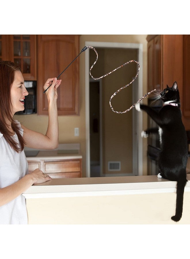 مولين لعبة عصا مولين للقطط، 5 قطع من عصا قوس قزح لتدريب القطط الصغيرة، لعبة تفاعلية لتمرين القطط (30 سم، طبعة جلد النمر) - Image 4