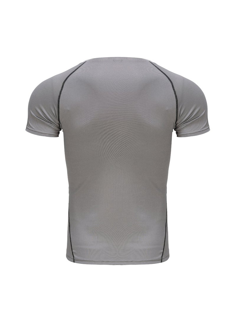 Men's Quick-Dry Athletic Fitted Short-Sleeve T-Shirt, Elastic Compression Top for Fitness Training - Image 3