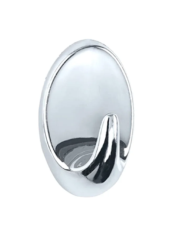 Wenko 2-Piece Maxi Self-Adhesive Plastic Wall Hook Set Chrome 5 x 2.5 x 3 cm 4406090100