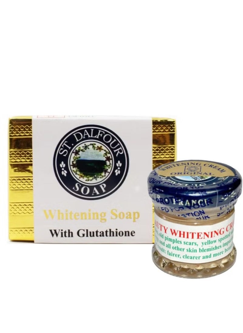 St.Dalfour St Dalfour Radiance Duo: Whitening Soap with Glutathione, Vitamin C & E + Excel Beauty Whitening Cream  - Image 1