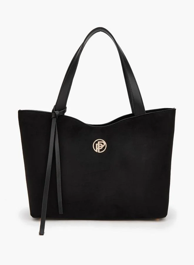 بيبرمنت Textured Tote Bag With Zip Closure