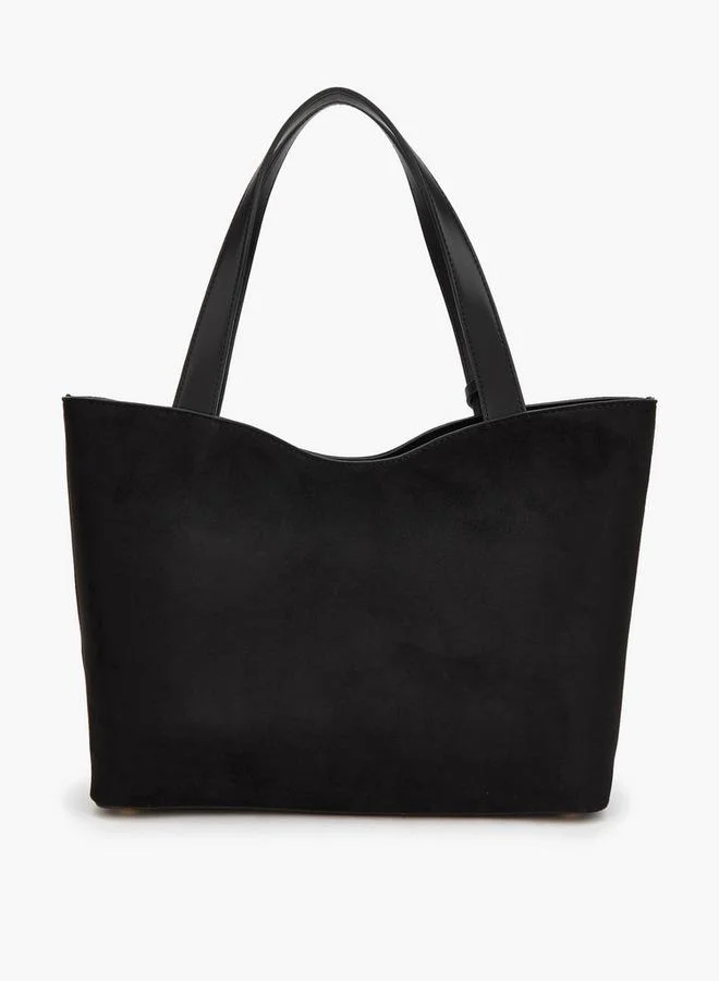 بيبرمنت Textured Tote Bag With Zip Closure