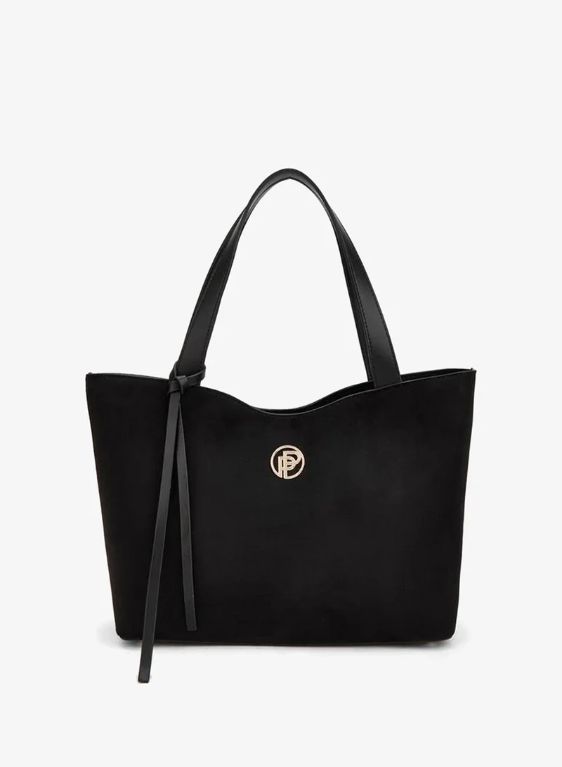 بيبرمنت Textured Tote Bag With Zip Closure