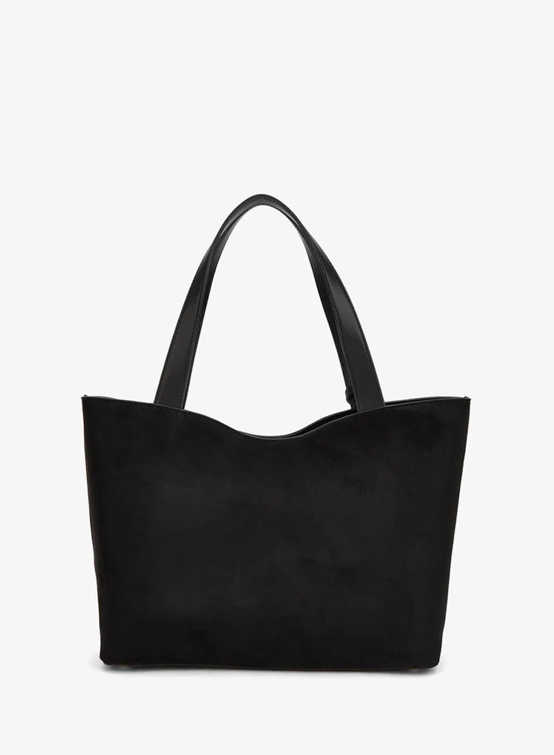 بيبرمنت Textured Tote Bag With Zip Closure