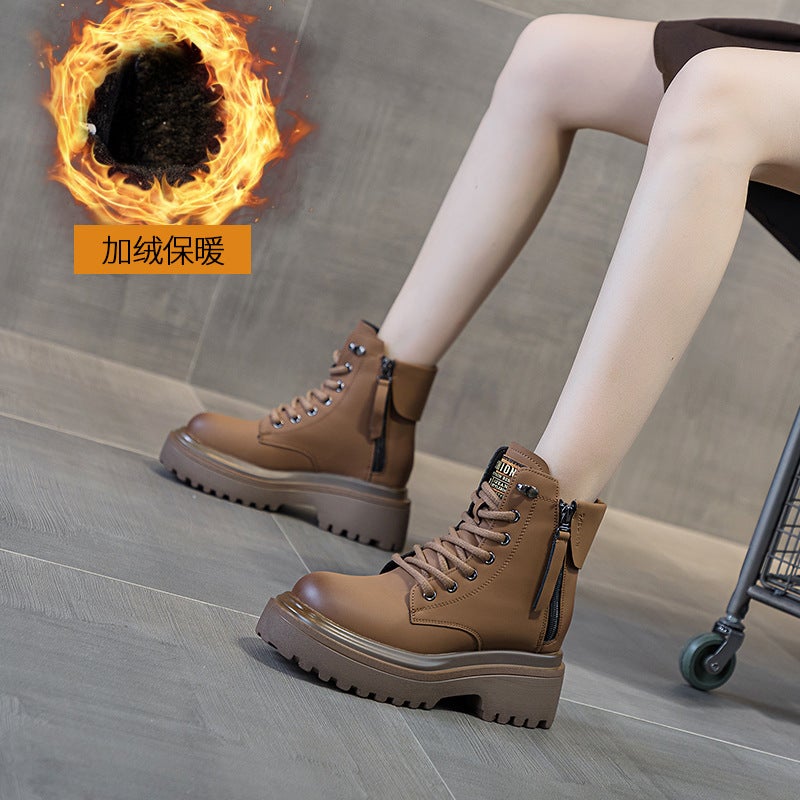 Martin Boots for Women 2026 New Retro Motorcycle Boots and Style Leather Short Work Boots British Style Versatile Women''s Boots - Image 1