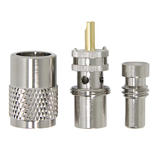 RFAdapter PL 259 Connectors, 2-Pack PL-259 UHF Male Solder Connector Plug with Reducer, Teflon Material 50ohm for RG59, RG8, RG8x, LMR-400, RG-213 Coaxial Cable Compatiable with Ham Radio Antenna - Image 2