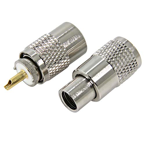 RFAdapter PL 259 Connectors, 2-Pack PL-259 UHF Male Solder Connector Plug with Reducer, Teflon Material 50ohm for RG59, RG8, RG8x, LMR-400, RG-213 Coaxial Cable Compatiable with Ham Radio Antenna - Image 4