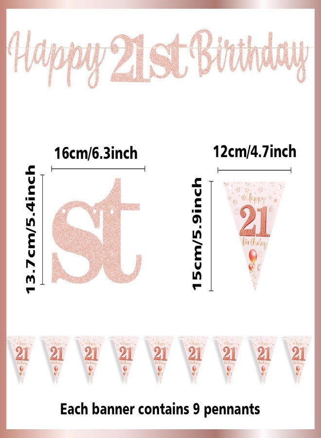MAGLAUG 21st Birthday Banner Girls women, Happy21stBirthday Banners 21st Birthday Decorations Banners for Women Girls Her Party Dec Rose Gold (Birthday21st) - Image 3