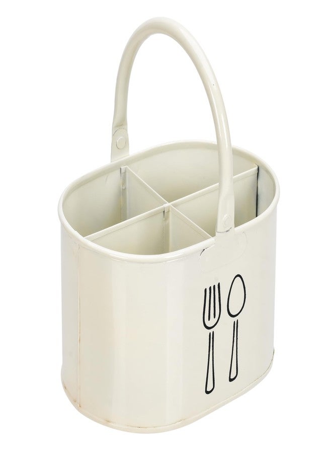 Kekezip Metal Cutlery Holder for Kitchen, Spatula Holder for Kitchen Chopstick, Cutlery, Spoon Stand for Kitchen Organizer Stand Dining Table (White) - Image 3