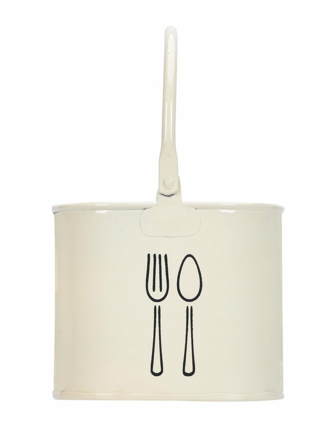 Kekezip Metal Cutlery Holder for Kitchen, Spatula Holder for Kitchen Chopstick, Cutlery, Spoon Stand for Kitchen Organizer Stand Dining Table (White) - Image 1