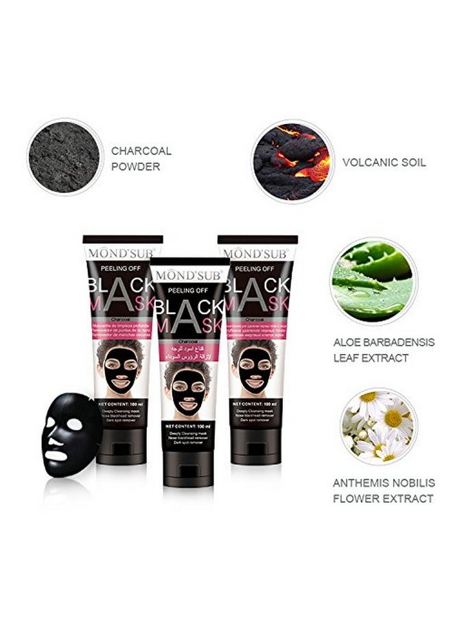 Mond'sub Peel Off Black Charcoal Mask With Volcanic Soil For Removal Of Blackhead, Acne Treatment & Oil Control - 100Ml  - Image 3