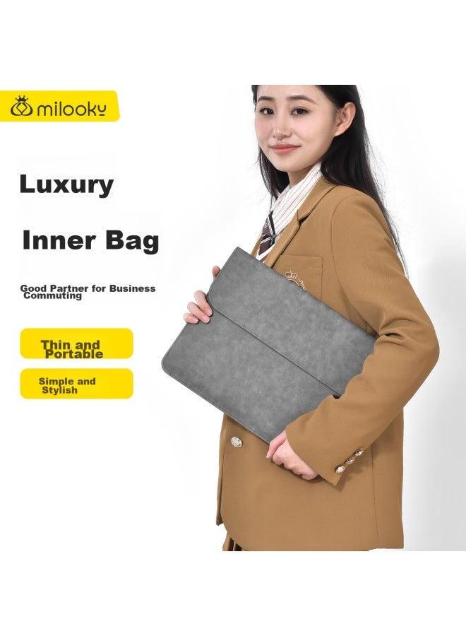 Milooky Apple Macbook Laptop Inner Bag For Macbook Air/pro 13.6 Leather Case Protective Cover - Image 5