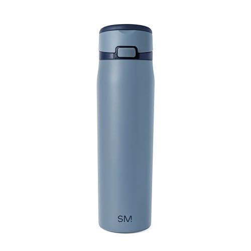 Simple Modern Mesa Loop Water Bottle with Covered Straw and Handle 30oz Cup Holder Friendly Insulated Stainless Steel Bottles for Travel Sports and School Deep Dune - Image 1