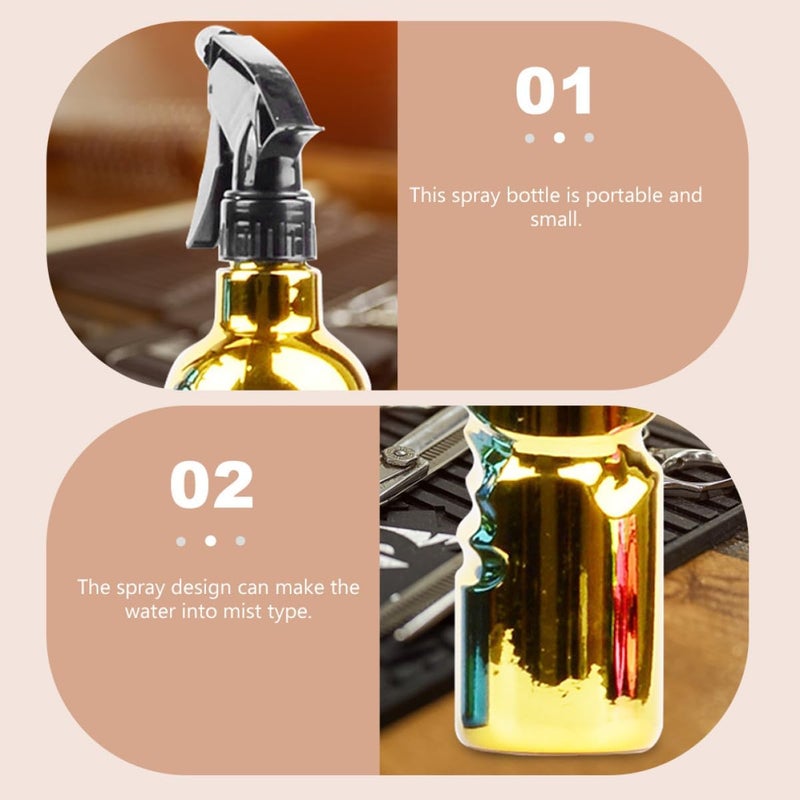 Amosfun Vintage Barbershop Spray Bottle Gold Press-type Water Mister Sprayer Fine Mist for Hairstyling Salon Use - Image 4
