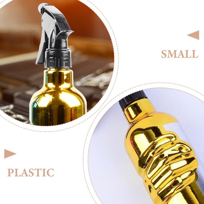 Amosfun Vintage Barbershop Spray Bottle Gold Press-type Water Mister Sprayer Fine Mist for Hairstyling Salon Use - Image 2